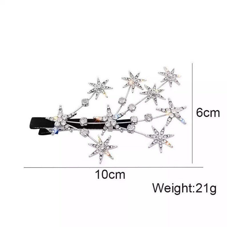 Starburst Hair Clip Star Rhinestone Hair Clip Gold Star Hair Etsy