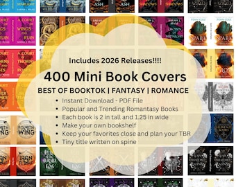 NEW 2026 Releases - Printable Romantacy Mini Book Covers: 400 books 2 in tall (PDF)
