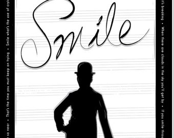 Chaplin - Smile Lyrics, Art Print
