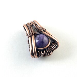 Charoite pendant wire wrapped in copper. Finding True Purpose