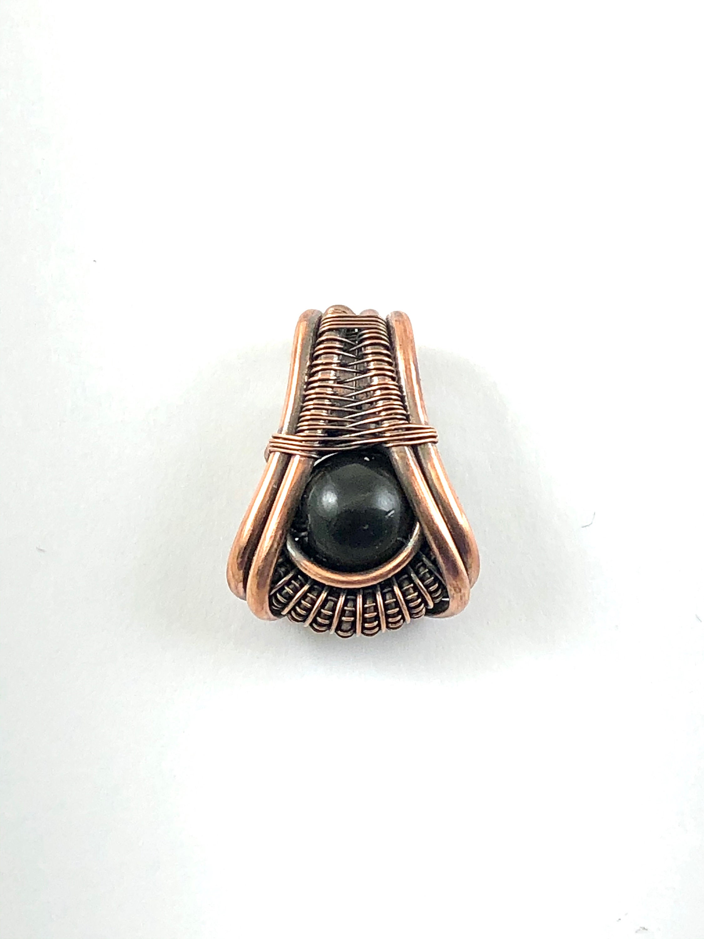 Aegirine pendant wire wrapped in copper.  Healing & Purification