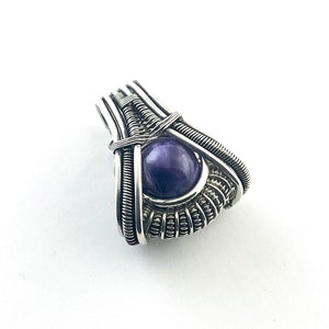 Charoite wire wrapped pendant. Finding True Purpose