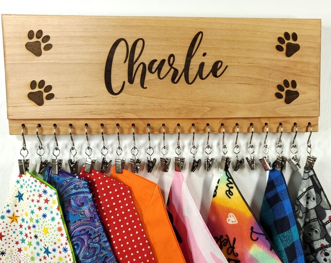 Dog Bandana Display Organizer Stores 20 Bandanas Custom Etsy