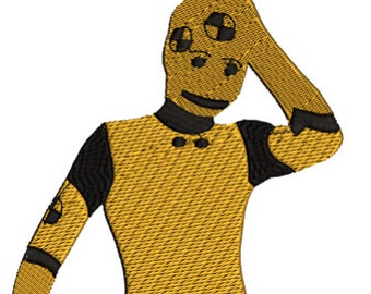Crashtest dummy machineborduurontwerp: retro jaren 80 nerd (5 x 7 en 10,6 x 6) (directe download)