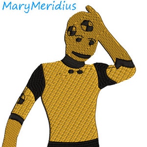 2-INSTANT-Machine Embroidery Design Download~MaryMeridius~Crash Test Dummy~OUCH!~80s~retro~dorky nerd~5x7~Large 10.5 x 6~mega hoop~cute