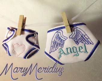 Mini 3D Cloth Baby Diaper~Wings~Angel baby~remembrance~Memorial~bereavement~handmade~MaryMeridius~heaven~ornament~keepsake~newborn~4x4 & 5x7