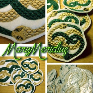 AURYN~Neverending Story~Embroidered felt patch~Talisman~iron on~Movie~80s~MaryMeridius~Snake~Celtic Knot~Necklace~Gem~Glory~Fantasia~Amulet