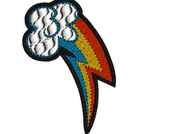 Rainbow Dash Cutie Mark Machine Embroidery Design (Digital Download)