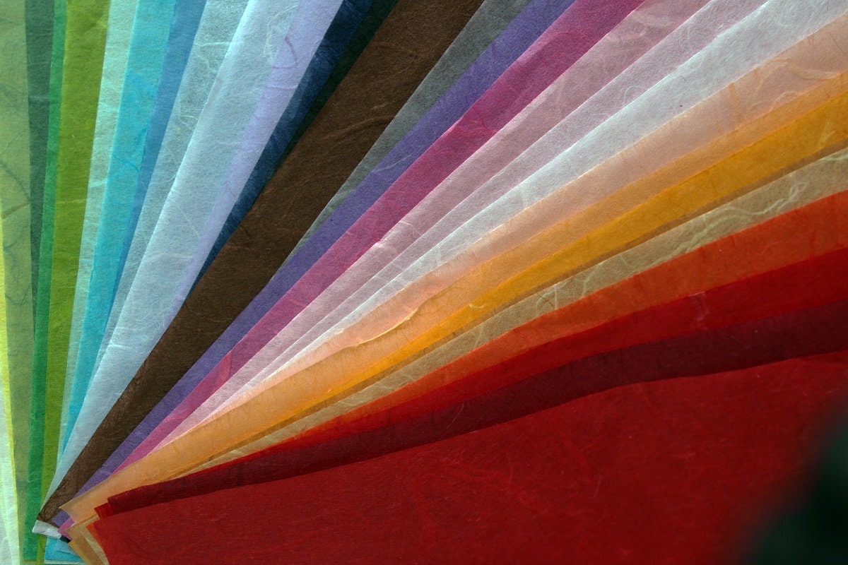 65 Hand Made Tissue Mulberry Paper Sheets Natural Fiber 8.5 X Etsy