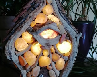 table lamp in the shape of a fairy house
