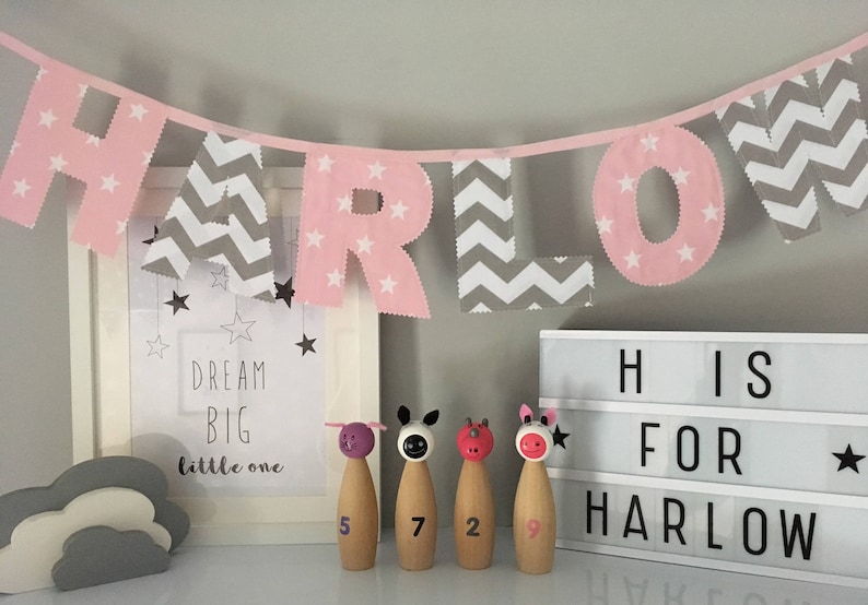 Tag Its a Girl Baby Canvas Banner Pink Lettering Nursery Wall Hanging Baby Shower Supplies Decorations Favors For Girls