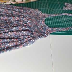 Boho toddler girls romper botanical floral cozy knit with adjustable straps newborn 3 month 6m 9m 12m 18m 2t 3t 4t 5t 6t blue/ mauve floral