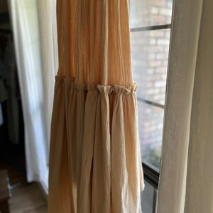 Girls boho dress for photography and client closet, off the the shoulder, elastic neckline and waist, train, raw edge ruffle image 6