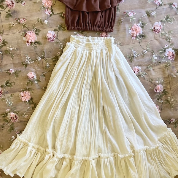 Girls 2 piece dress set, boho brown and white skirt, client closet, photography dress