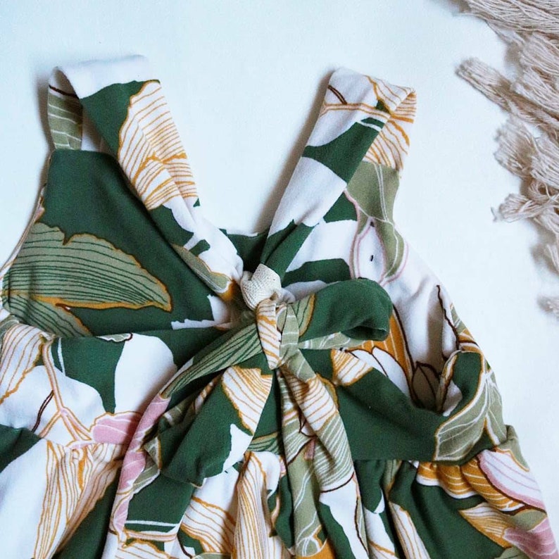 Boho toddler girls romper botanical floral cozy knit with adjustable straps newborn 3 month 6m 9m 12m 18m 2t 3t 4t 5t 6t image 3