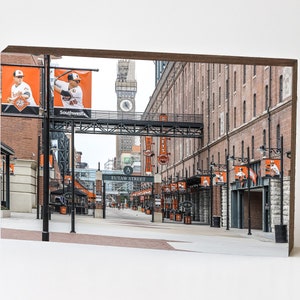 Eutaw Street, Oriole Park, Camden Yards, Print on Wood, Baltimore Orioles, Orioles Stadium, Birdland, Baltimore Wall Art, Man Cave, 4x6 8x12