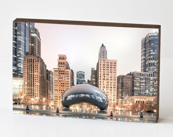 Chicago Bean Photography, Cloud Gate, Photo Print / Photo Wood Panel, Desk Art, Wall Art