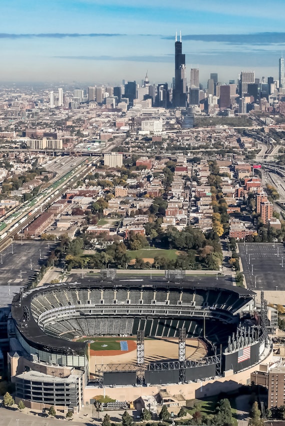 White Sox Stadium US Cellular Field Chicago Skyline 