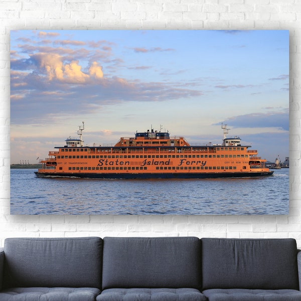 Staten island ferry canvas print, new york wall art, nyc photography, nyc art gift, sizes 5x7 to 40x60, discounted canvas