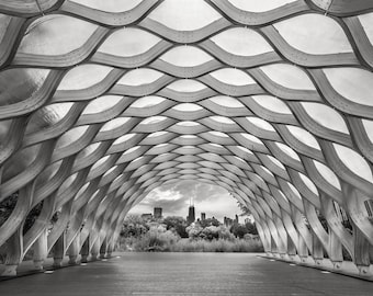 Chicago Photography- Lincoln Zoo Pavilion Art Print, Black and White Photo, Wall Art
