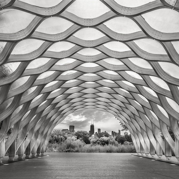 Chicago Photography- Lincoln Zoo Pavilion Art Print, Black and White Photo, Wall Art