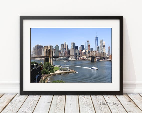 Brooklyn Bridge New York City Skyline Photography  16x20 canvas frame,  Brooklyn bridge new york, Gallery wrap canvas