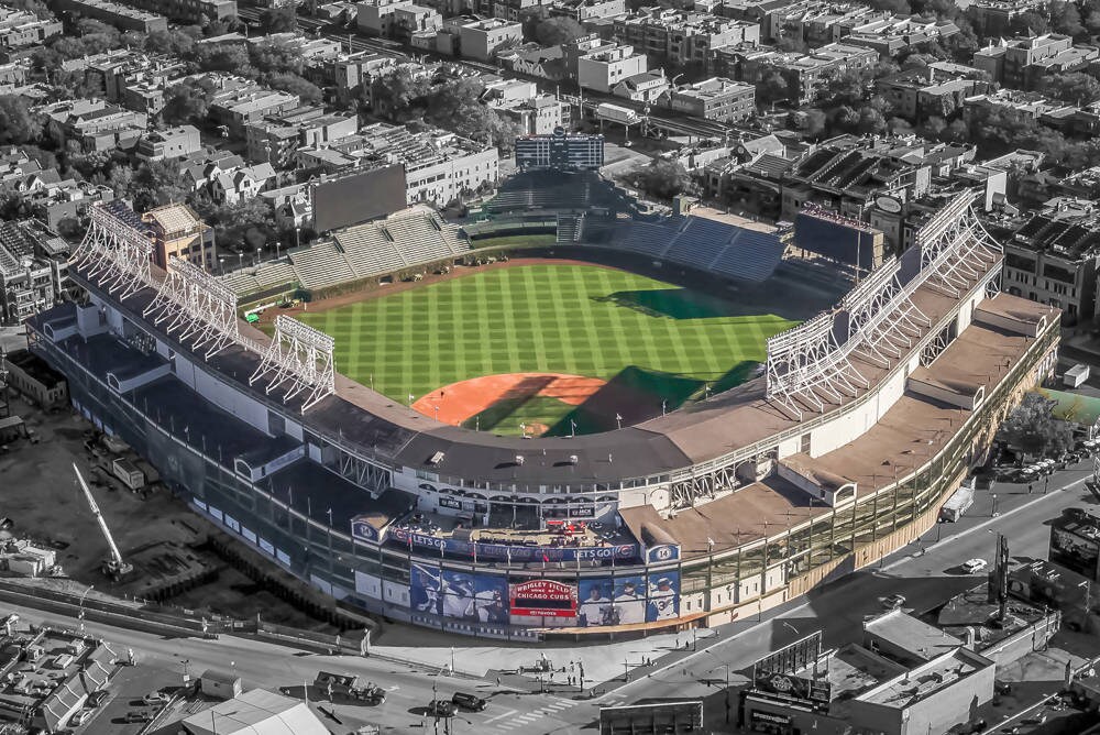 Chicago Cubs Wrigley Field Aerial Cubs Stadium Photo Cubs Etsy