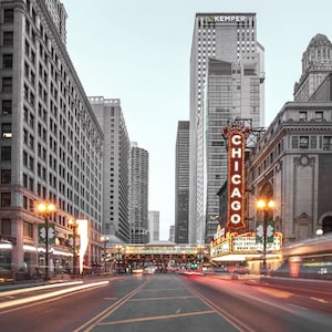 Chicago Theatre, Chicago Photography, Neon Sign, Chicago Theatre Marquee,  Vintage Sign, Chicago Theatre Canvas, Chicago State Street Photo