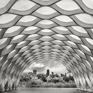Chicago Photography- Lincoln Zoo Pavilion, Black and White Photography, Chicago Wall Art, Chicago on Canvas,