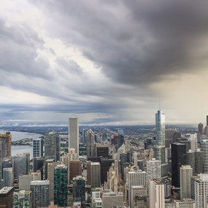 Chicago Photo Print, Chicago Skyline Wall Art, Canvas Office Decor, Thunderstorm over City, Wall Art Gift,  Prints 8x10 8x12 to 30x45 32x48