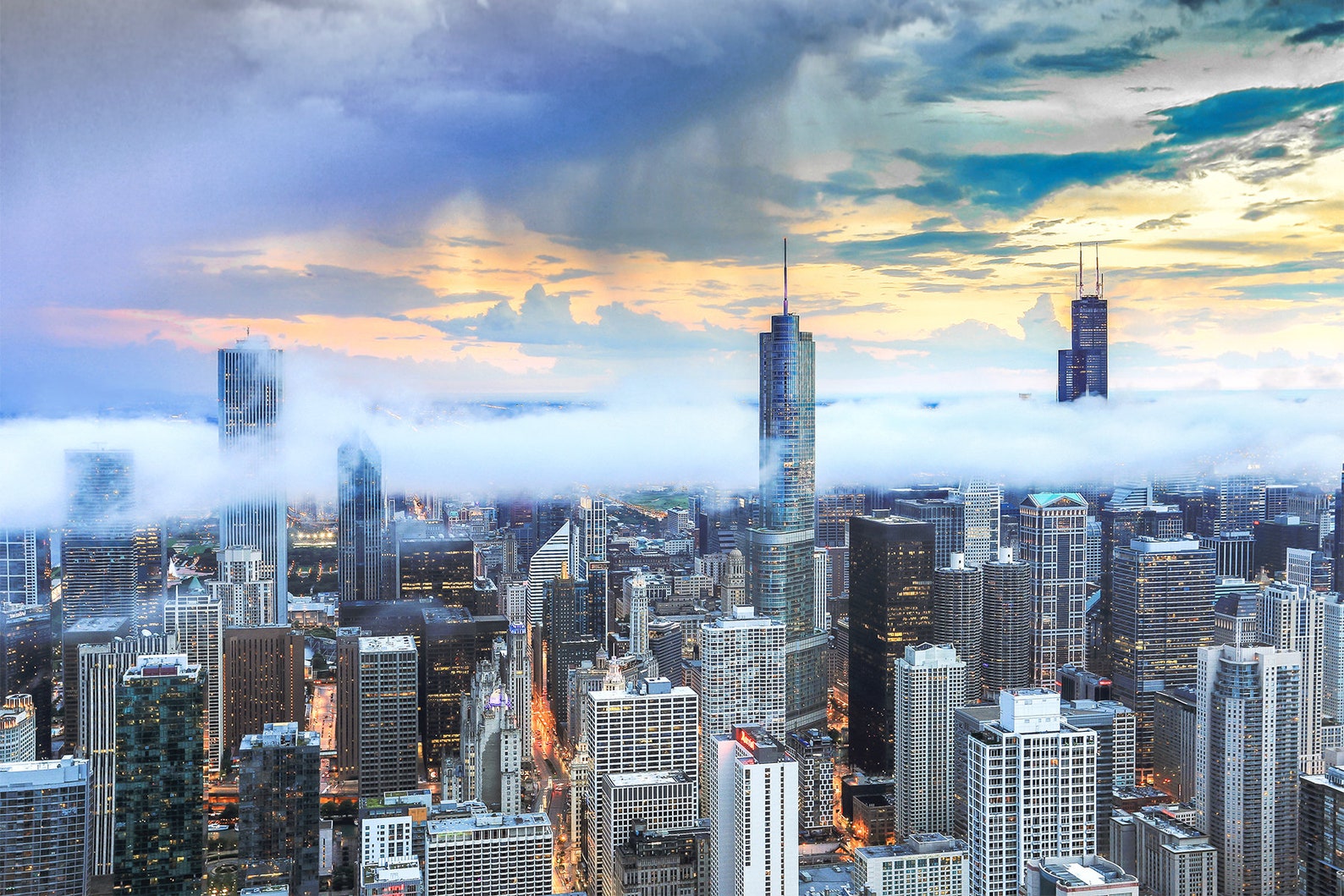 Chicago Skyline Wall Art Chicago Photography Dramatic Sky - Etsy
