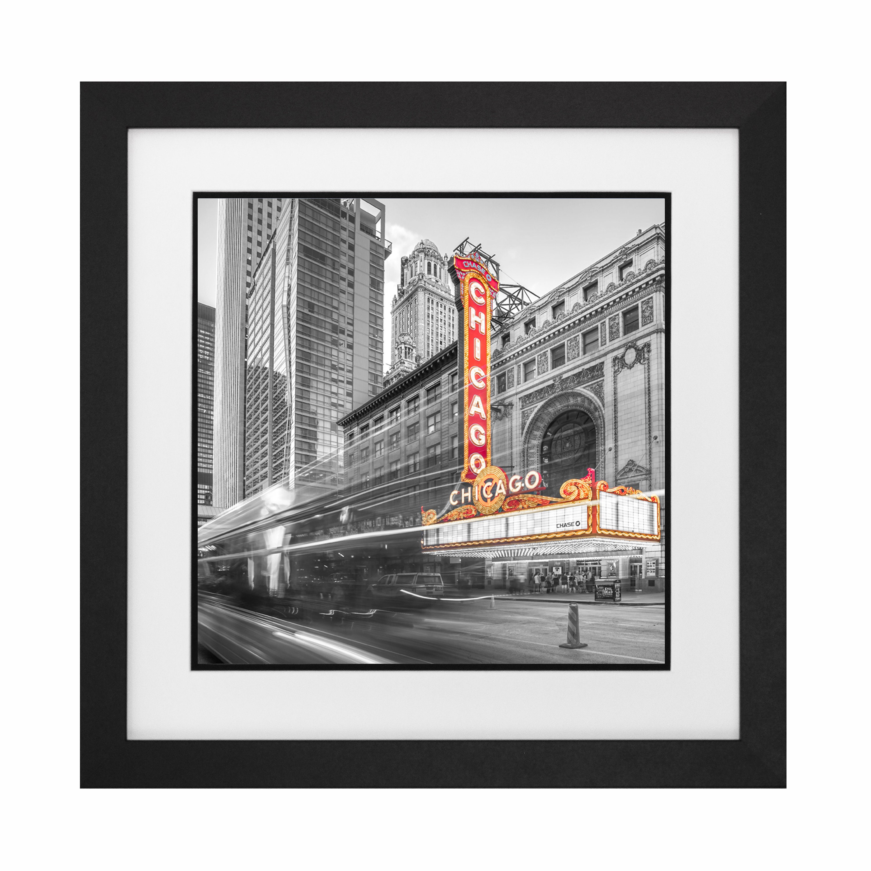 Chicago Theatre Photo Print, Vintage, Neon Sign