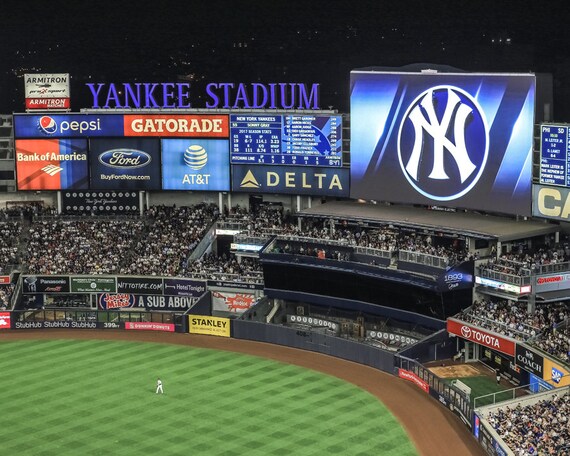 New York Yankee Stadium Yankees Wall Art Baseball Art Ny Etsy