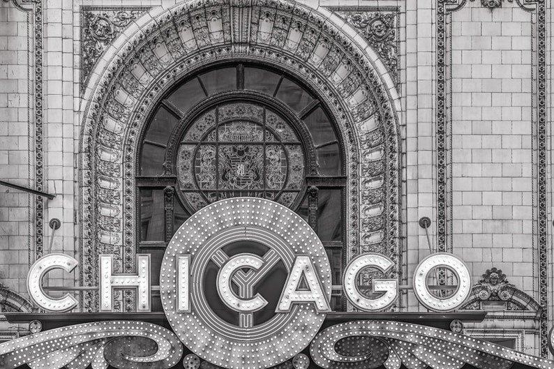 Chicago Theatre Neon Sign Chicago Wall Art Chicago Etsy