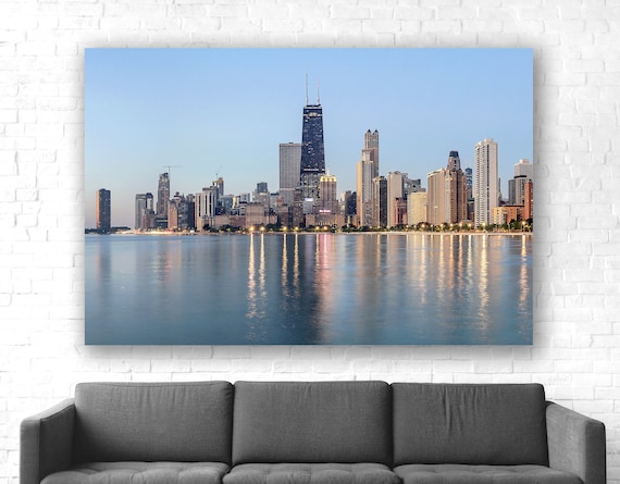 Chicago Skyline Photography, Chicago Canvas Art Print, Canvas
