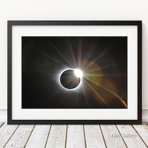 Total Solar Eclipse 2017, Frame or Photo Wood Block, Astrophotography, Eclipse Photography, Totality, Diamond Ring, Eclipse Photo Gift