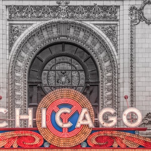 Chicago Theatre Art, Vintage Neon Sign &quot;Chicago&quot;, Chicago Art Print, Vintage sign Photo Print, Chicago Theatre Canvas, Chicago Wall Art
