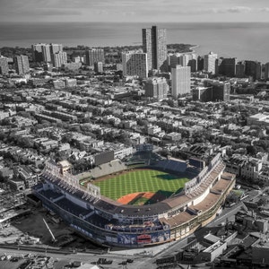 Chicago Cubs, Wrigley Field From Above, Baseball Stadium, Mlb, Cubs Photo, Chicago Cubs Poster, Man Cave, World Series, Baseball Canvas,