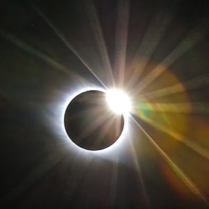 Solar Eclipse Photography, Diamond Ring Effect, Total Eclipse USA 2017, Available As Photo Print / Canvas / Framed Print/ Photo Wood Block