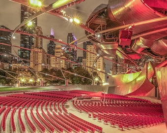 Chicago Photography - Pritzker Pavilion, Millennium Park, Chicago Wall Art, Chicago Canvas, Chicago Office Decor,