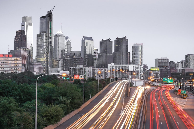Philadelphia Skyline Photography, Philadelphia Canvas, Philly Skyline