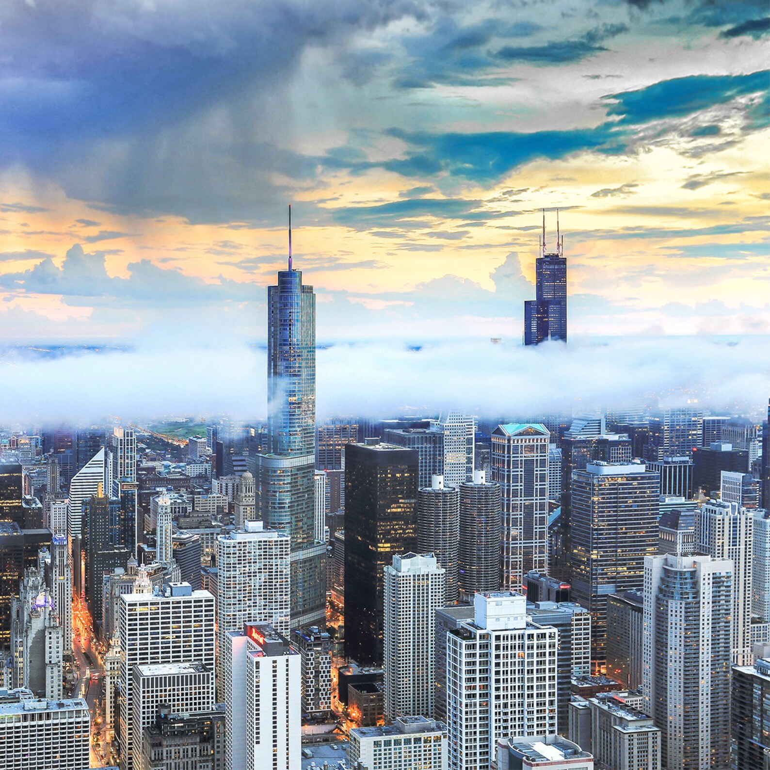 Chicago Skyline Wall Art Chicago Photography Dramatic Sky - Etsy