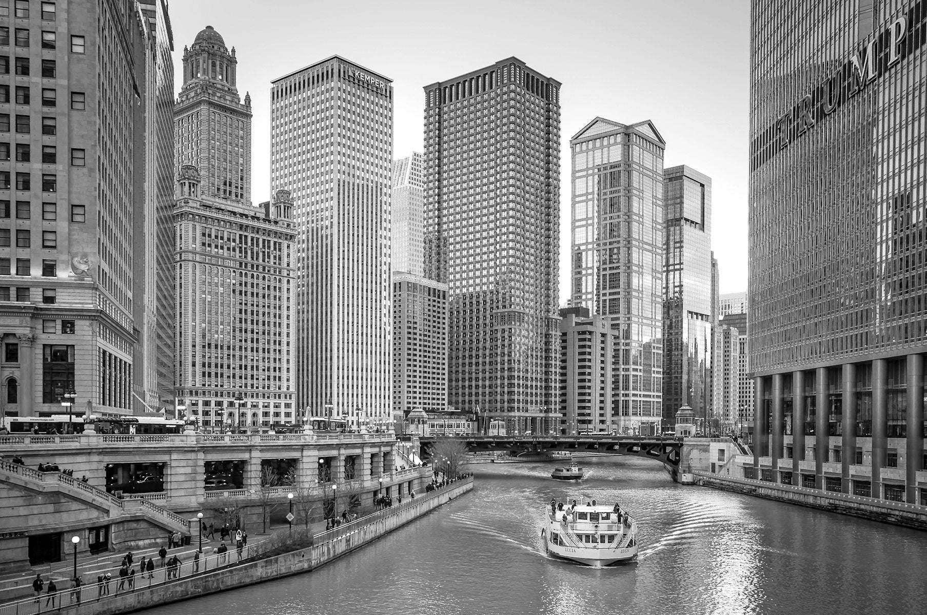 Chicago River Photography, Chicago Boat Ride, Black and White Chicago ...