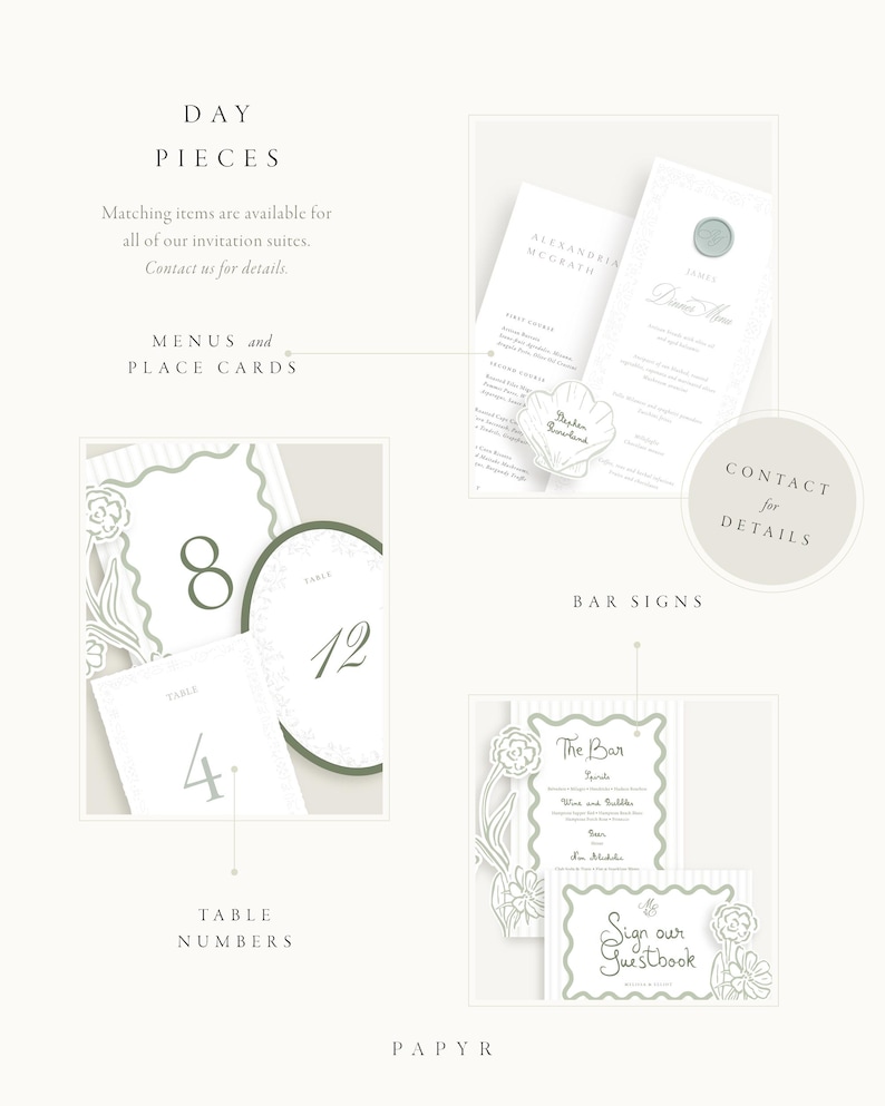 Letterpress Wedding Invitations Suite. Venue Sketch Drawing. Luxury Embossed Style (P2-105) image 10