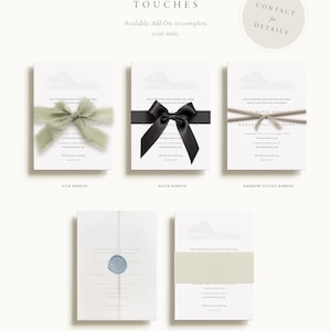 Letterpress Wedding Invitations Suite. Venue Sketch Drawing. Luxury Embossed Style (P2-105) image 9