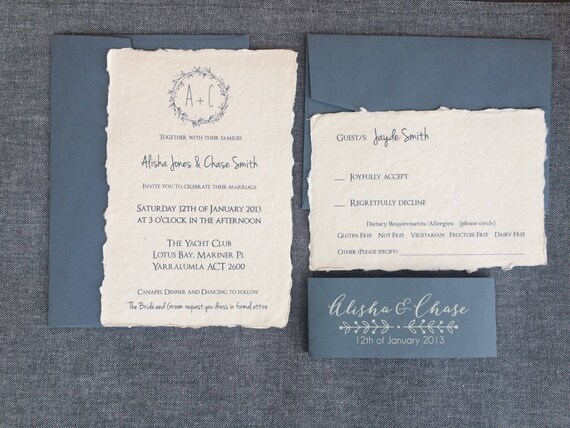 Deckle Edge Paper Wedding Invitations 9