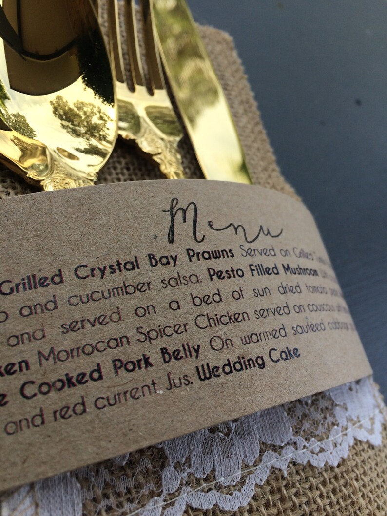 80 Rustic Wedding Menu Kraft Paper Menu Unique Wedding Etsy