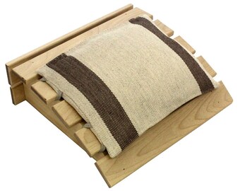 Sauna Headrest, Linen Pillow, Towel, Wooden Headrest, Bath, Relaxation, Sauna