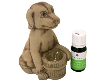 Sauna Oil Burner Dog & Eucalyptus 10 ml aroma, Room fragrance, Essential oil, Ceramic holder