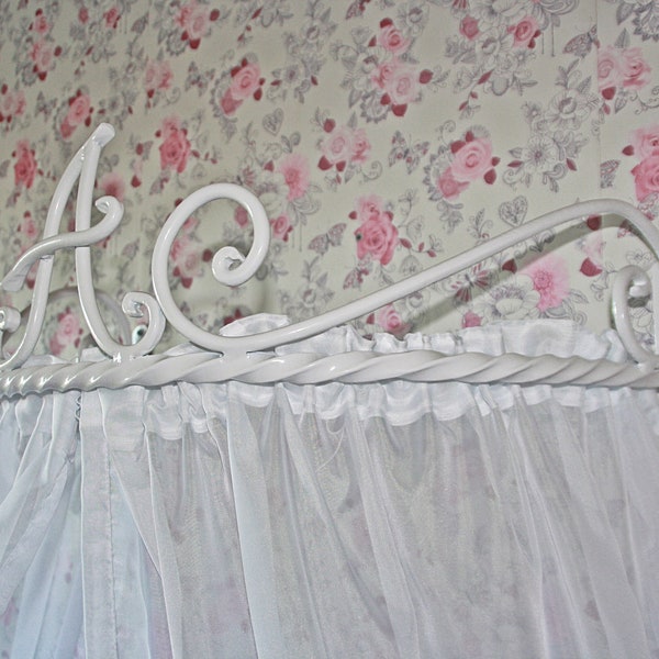 Bed Canopy Holder Crown Curtains Frame Blacksmith Metall Wall Mount  Baby Crib Children Princess Forged Iron Birthday Christmas gift